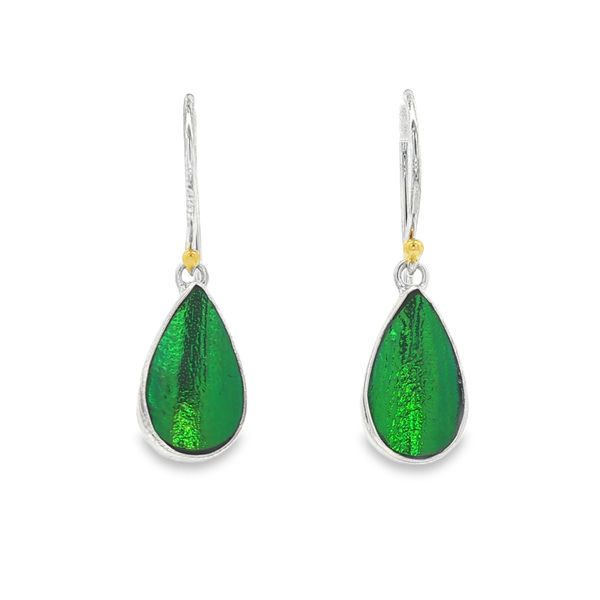 Beetle Wing Dangle Earrings | Sterling Silver & 22KT Gold Vermeil | Barnes Jewelers Goldsboro NC Barnes Jewelers Goldsboro, NC