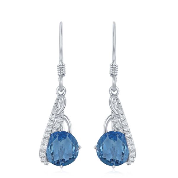 Blue Topaz Dangle Earrings | Sterling Silver | Barnes Jewelers Goldsboro NC Barnes Jewelers Goldsboro, NC