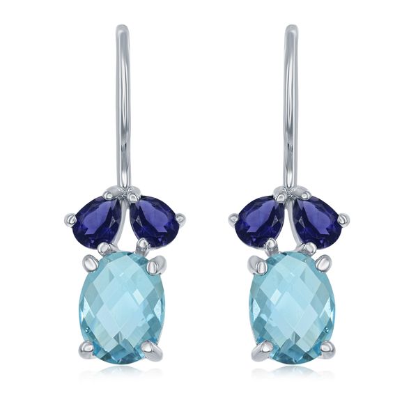 Blue Topaz & Iolite Dangle Earrings | Sterling Silver | Barnes Jewelers Goldsboro NC Barnes Jewelers Goldsboro, NC