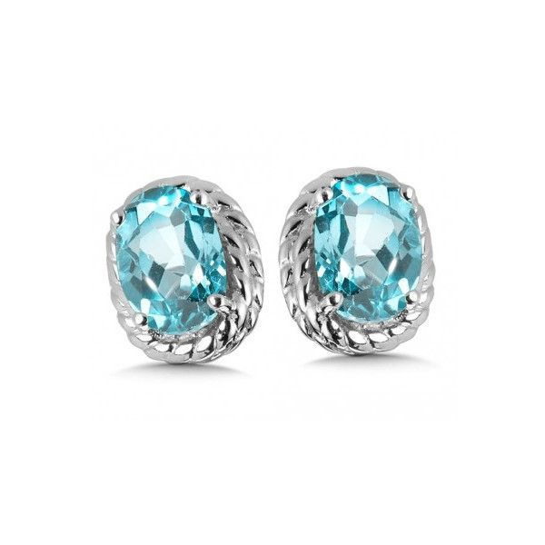Aquamarine Stud Earrings | Sterling Silver | Barnes Jewelers Goldsboro NC Barnes Jewelers Goldsboro, NC