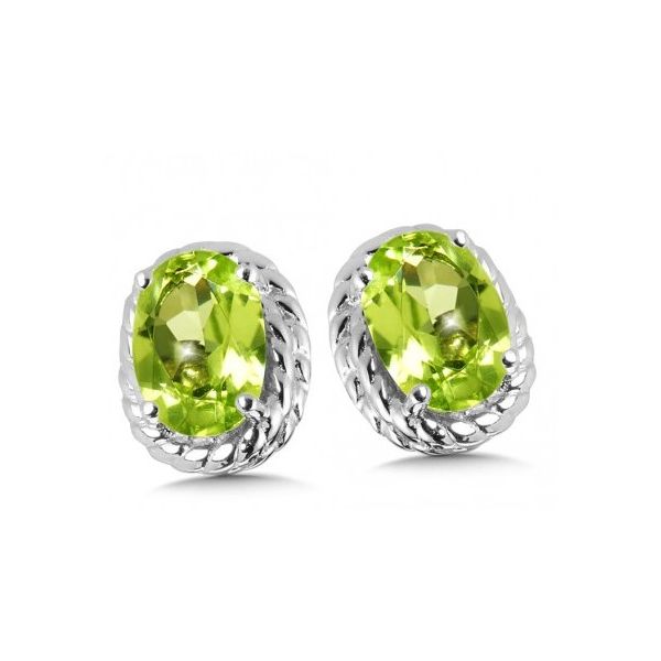 Peridot Stud Earrings | Sterling Silver | Barnes Jewelers Goldsboro NC Barnes Jewelers Goldsboro, NC
