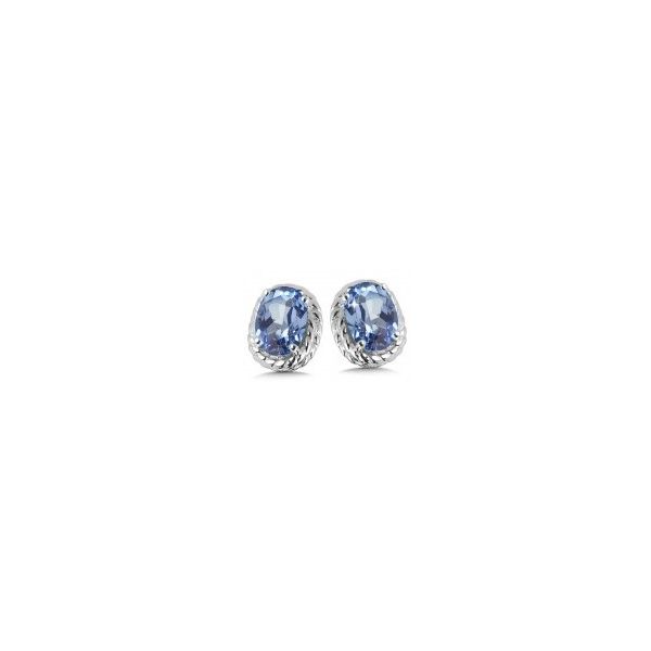 Created Blue Sapphire Stud Earrings | Sterling Silver | Barnes Jewelers Goldsboro NC Barnes Jewelers Goldsboro, NC
