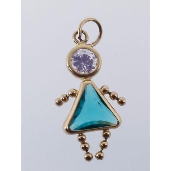 14K Yellow Birthstone Girl Pendantcharm December Barnes Jewelers Goldsboro, NC