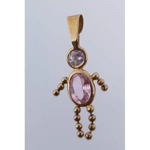 14KY Birthstone Boy Pendant-October Barnes Jewelers Goldsboro, NC