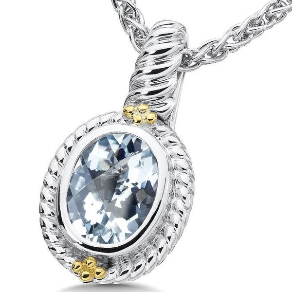 Rhodium Sterling Silver & 18Ky Pendant/Necklace, 