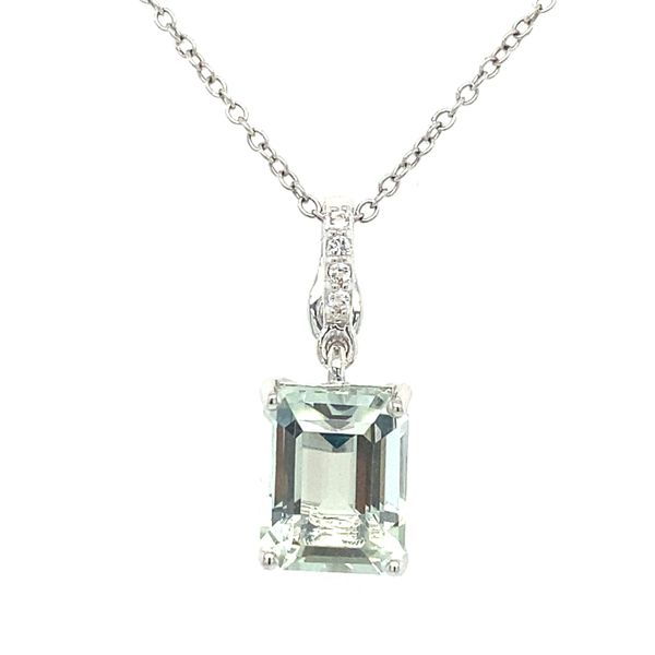 Green Amethyst & White Topaz Pendant | Sterling Silver | Barnes Jewelers Goldsboro NC Barnes Jewelers Goldsboro, NC