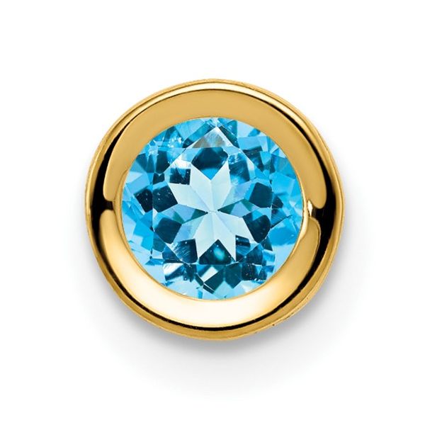 Blue Topaz Bezel Set Pendant | 14KT Yellow Gold | Barnes Jewelers Goldsboro NC Barnes Jewelers Goldsboro, NC