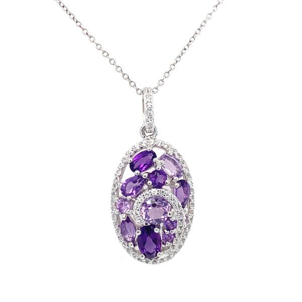 Amethyst & White Topaz Fashion Pendant | Sterling Silver | Barnes Jewelers Goldsboro NC Barnes Jewelers Goldsboro, NC