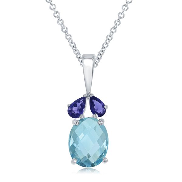 Blue Topaz & Iolite Pendant | Sterling Silver | Barnes Jewelers Goldsboro NC Barnes Jewelers Goldsboro, NC