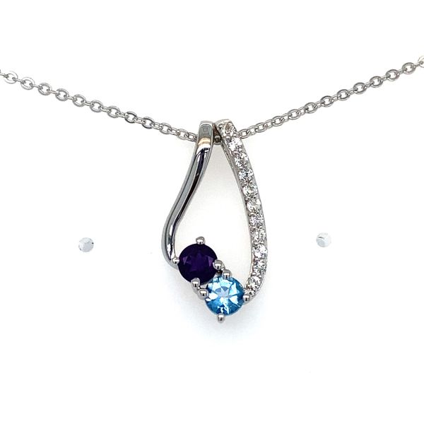 Blue Topaz & Amethyst Necklace | Sterling Silver | Barnes Jewelers Goldsboro NC Barnes Jewelers Goldsboro, NC
