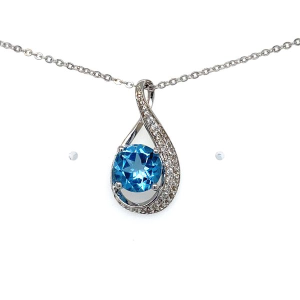 Blue Topaz Teardrop Necklace | Sterling Silver | Barnes Jewelers Goldsboro NC Barnes Jewelers Goldsboro, NC