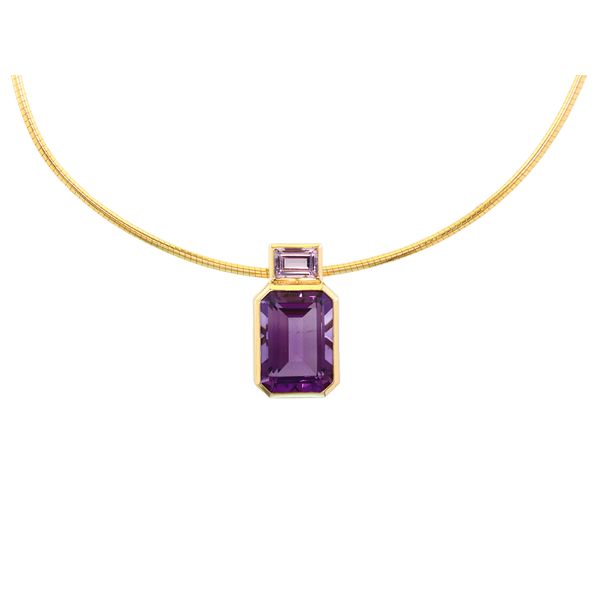 Bezel Set Amethyst Slide Necklace | 14KT Yellow Gold | Barnes Jewelers Goldsboro NC Barnes Jewelers Goldsboro, NC
