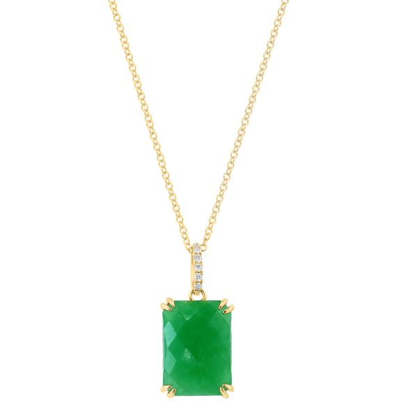 Emerald & Diamond Necklace | 14KT Yellow Gold | Barnes Jewelers Goldsboro NC Barnes Jewelers Goldsboro, NC