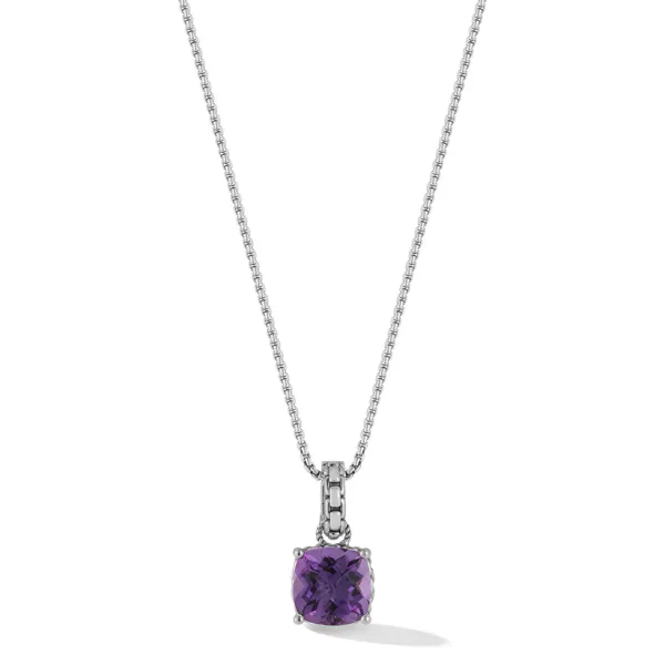 JAI Cushion Amethyst Necklace | Sterling Silver | Barnes Jewelers Goldsboro NC Barnes Jewelers Goldsboro, NC
