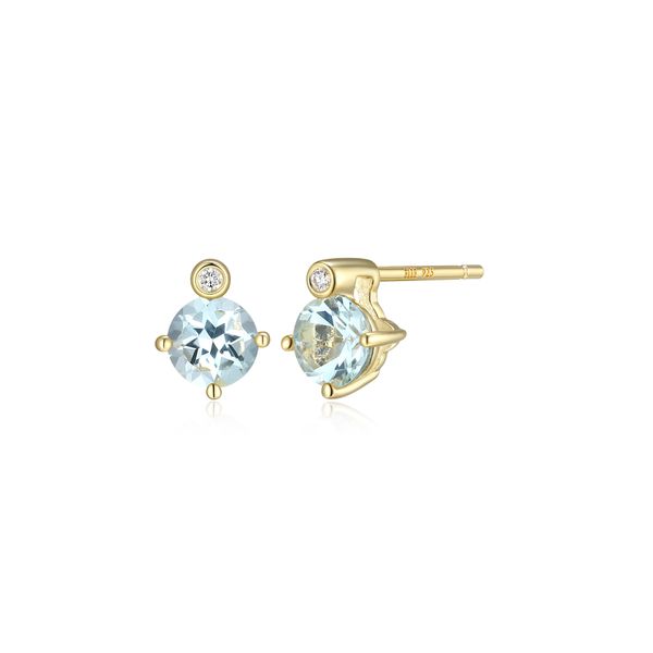 ELLE Sky Blue Topaz & Lab Grown Diamond March Birthstone Necklace | 14KT Gold Plated Sterling Silver | Barnes Jewelers Goldsboro NC Barnes Jewelers Goldsboro, NC