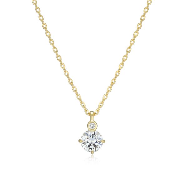 ELLE Moissanite & Lab Grown Diamond April Birthstone Necklace | 14KT Gold Plated Sterling Silver | Barnes Jewelers Goldsboro NC Barnes Jewelers Goldsboro, NC