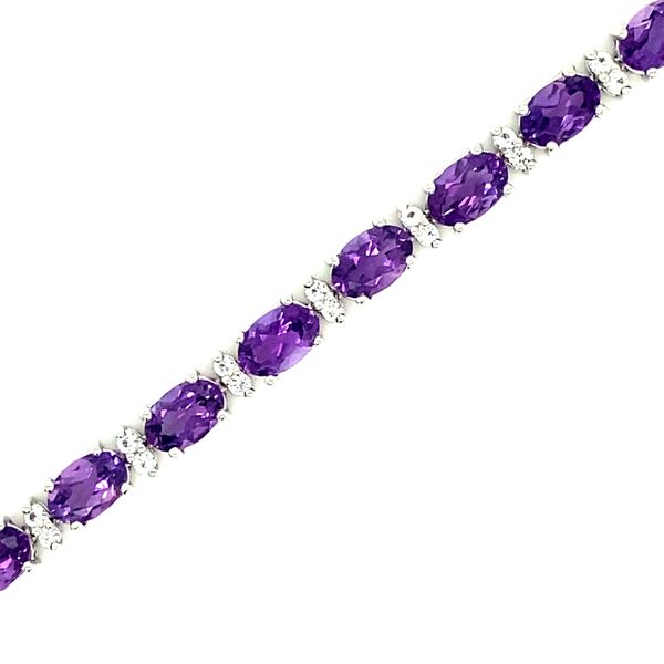 Amethyst & White Topaz Half Tennis Bracelet | Sterling Silver | Barnes Jewelers Goldsboro NC Barnes Jewelers Goldsboro, NC