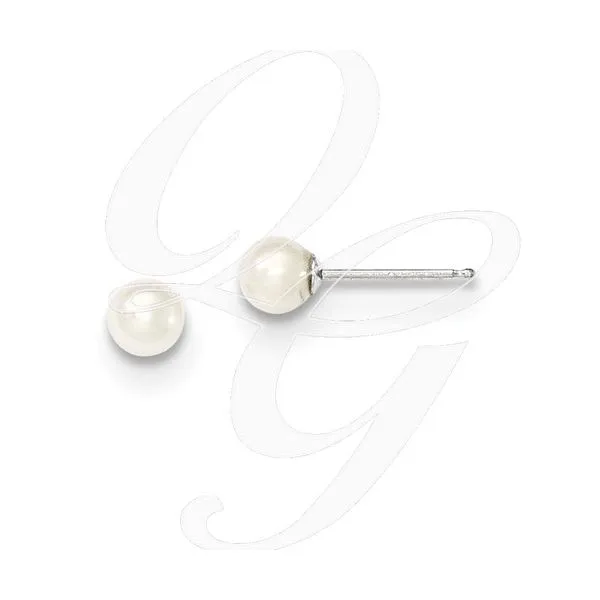 White 14 Karat 4-5mm Cultured freshwater Pearl Stud Earrings. Barnes Jewelers Goldsboro, NC