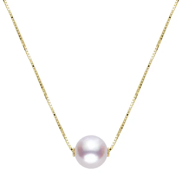Akoya Pearl Solitaire Necklace | 14KT Yellow Gold | Barnes Jewelers Goldsboro NC Barnes Jewelers Goldsboro, NC