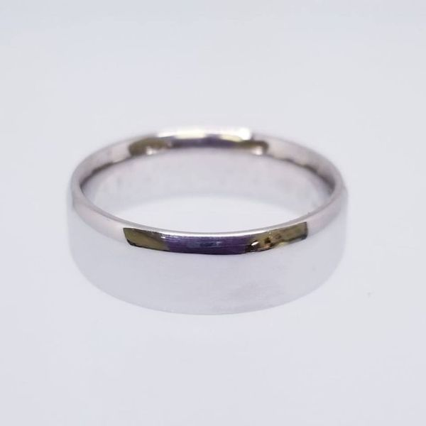 14K White Band/Ring .Polished, 6.3mm, Size 8 Barnes Jewelers Goldsboro, NC