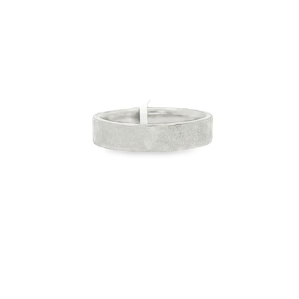 Hand Forged Pipe Cut Wedding Band | 14KT White Gold | Barnes Jewelers Goldsboro NC Barnes Jewelers Goldsboro, NC