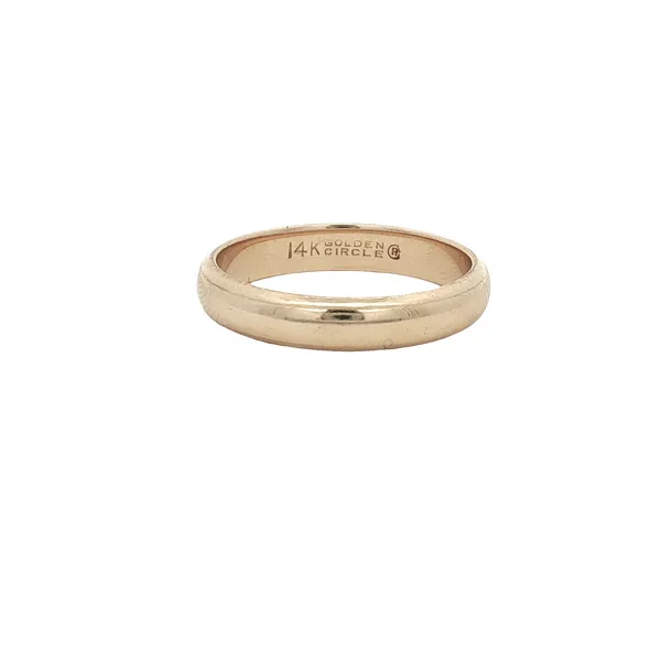 SEG  Half Round Polished Wedding Band, 14KT Yellow Gold, 4MM, Size 8 Barnes Jewelers Goldsboro, NC