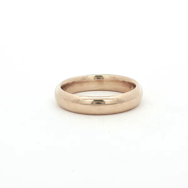 SEG  Half Round Wedding Band, 14KT Yellow Gold, Comfort Fit, 4MM, Size 8.25 Barnes Jewelers Goldsboro, NC