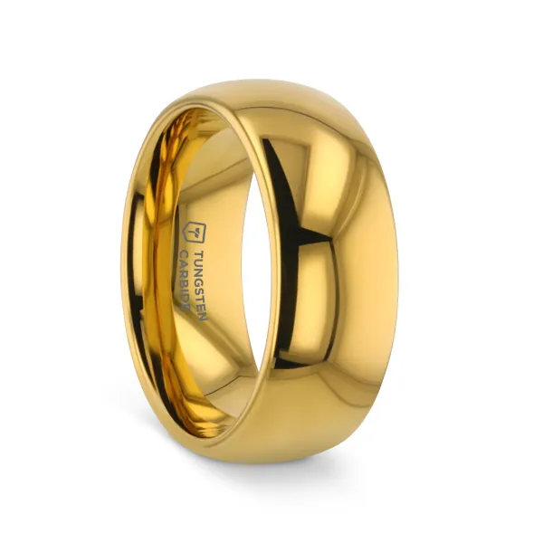 Thorsten Oro Polished Yellow-Plated Tungsten Wedding Band | 8MM | Size 8.5 | Barnes Jewelers Goldsboro NC Barnes Jewelers Goldsboro, NC
