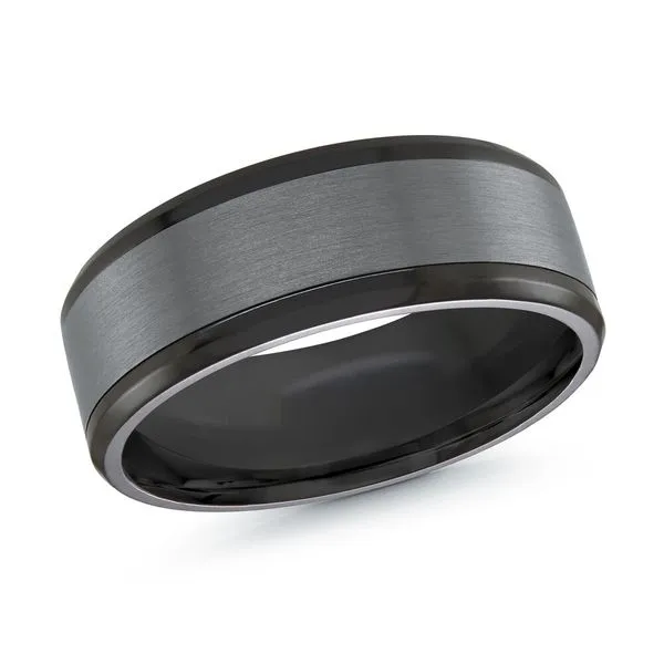 MALO  Tantalum and Black Zirconium Wedding Band, 8MM, Size 9.5  TANT-113-8 Barnes Jewelers Goldsboro, NC