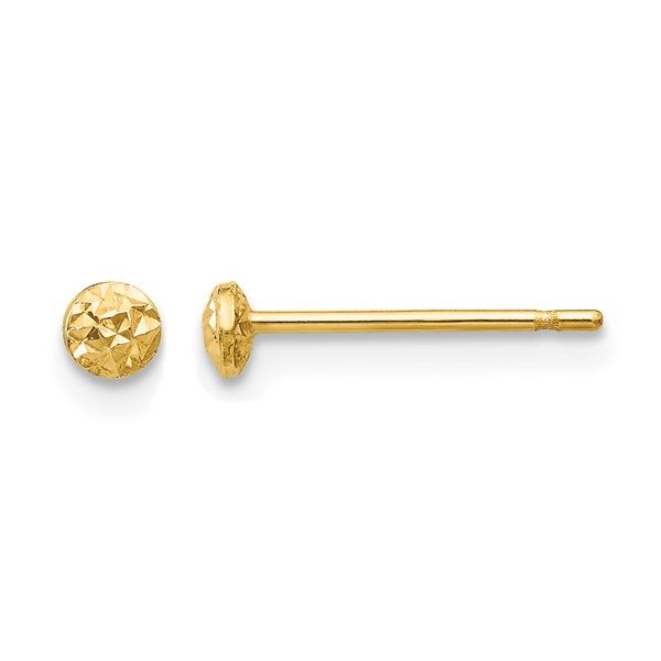 14KT Yellow Gold Puff Circle Stud Earrings | Barnes Jewelers Goldsboro NC Barnes Jewelers Goldsboro, NC