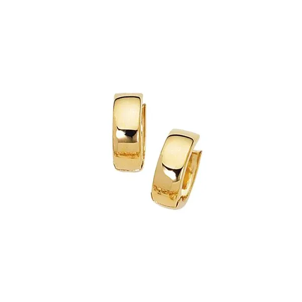 Royal Chain Snuggable Hoop Earrings | 14KT Yellow Gold | 5MM x 16MM | Barnes Jewelers Goldsboro NC Barnes Jewelers Goldsboro, NC