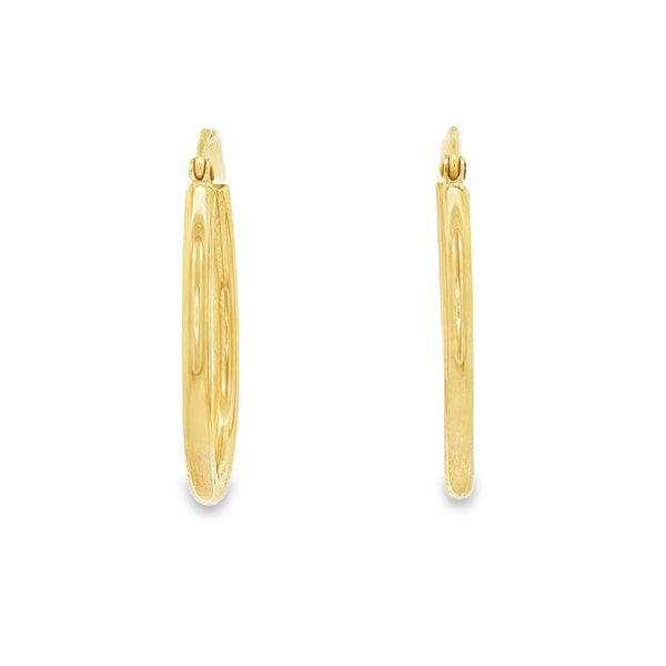 Oval Tube Hoop Earrings | 14KT Yellow Gold | Barnes Jewelers Goldsboro NC Barnes Jewelers Goldsboro, NC