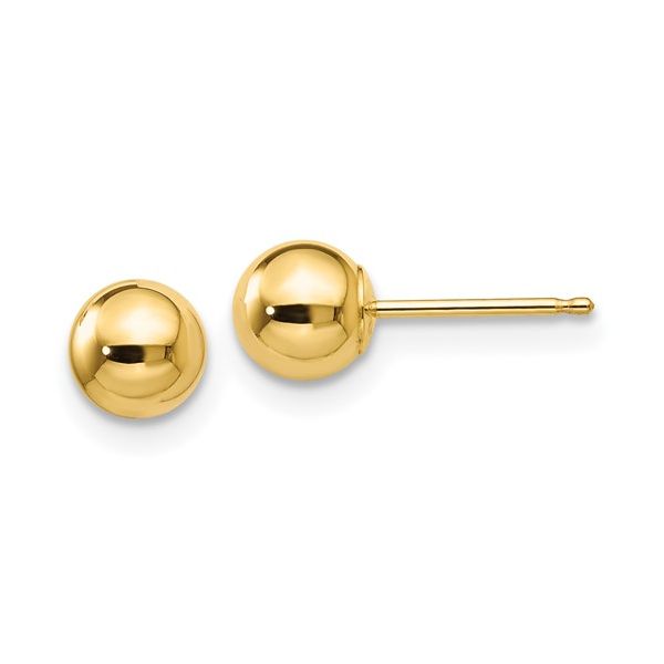 Ball Stud Earrings | 14KT Yellow Gold | Barnes Jewelers Goldsboro NC Barnes Jewelers Goldsboro, NC