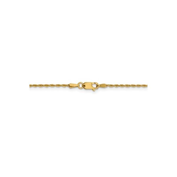 Yellow 14 Karat 1.3mm Pendant Rope Chain Length 18 Barnes Jewelers Goldsboro, NC