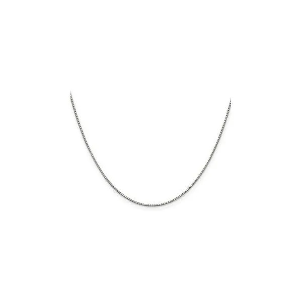 Rhodium Sterling Silver Box Chain 0.9mm x 18