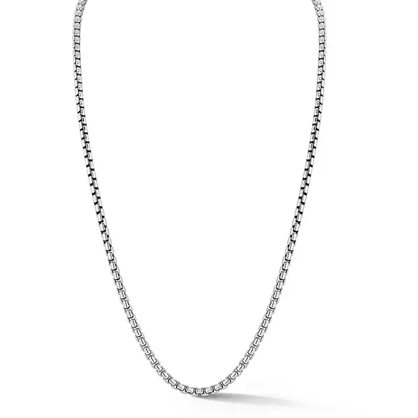 JAI  Box Chain Necklace, Sterling Silver, 3.70MM, 18