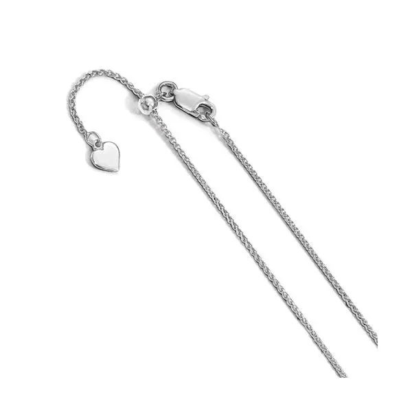 QUALITY GOLD  Wheat Chain, Sterling Silver, Rhodium, 1.3MM, Adjustable, 22