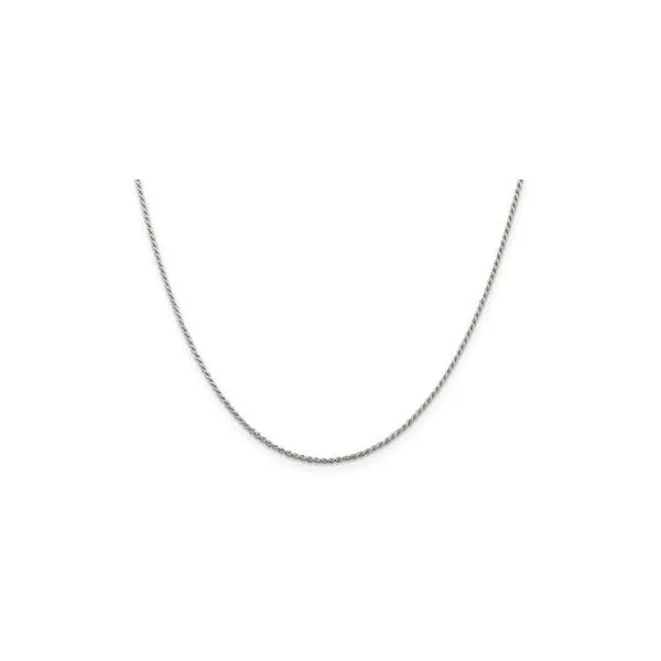 QUALITY GOLD  Rope Chain, Sterling Silver, Rhodium, Diamond Cut, 1.1MM, 20