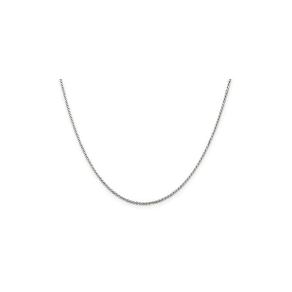 QUALITY GOLD  Rope Chain, Sterling Silver, Rhodium, Diamond Cut, 1.1MM, 18