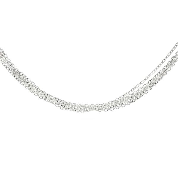 Sterling Silver Multi-Strand Cable Chain Necklace | Rhodium Plated | 18 Inch | Barnes Jewelers Goldsboro NC Barnes Jewelers Goldsboro, NC