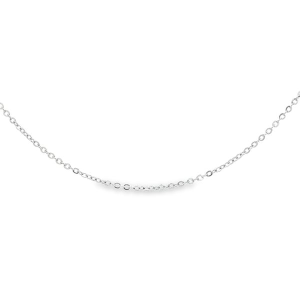 Sterling Silver Cable Chain Necklace | Rhodium Plated | 18 Inch + 1 Inch Extension | Barnes Jewelers Goldsboro NC Barnes Jewelers Goldsboro, NC