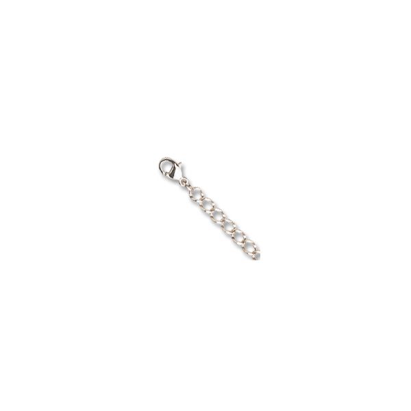 Rhodium Sterling Silver Charm Bracelet Length 7