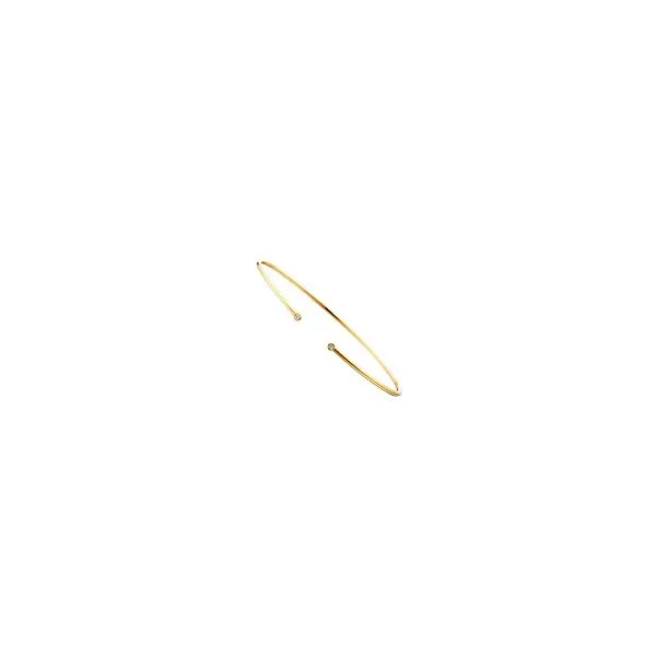 BERCO  Thin Bezel Set Diamond Cuff, Sterling Silver, Gold Vermeil, 0.04CTTW Round  SSCB693D Barnes Jewelers Goldsboro, NC