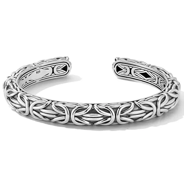 JAI  Byzantine Artisan Cuff Bangle, Sterling Silver, 8MM, Medium, 7.75