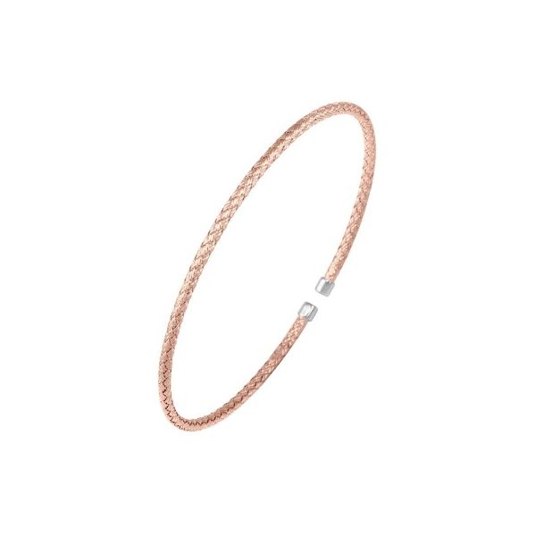 Woven Cuff Bracelet | Sterling Silver & Rose Gold | Barnes Jewelers Goldsboro NC Barnes Jewelers Goldsboro, NC
