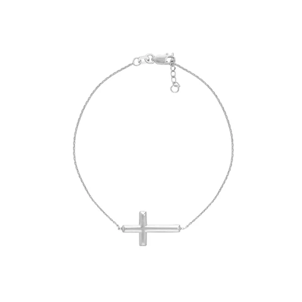 Small East-West Cross Bracelet | Sterling Silver | Barnes Jewelers Goldsboro NC Barnes Jewelers Goldsboro, NC