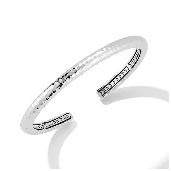 JAI Hammered Cuff Bracelet | Sterling Silver | Barnes Jewelers Goldsboro NC Barnes Jewelers Goldsboro, NC