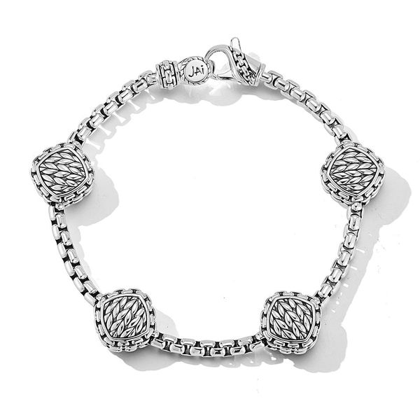 JAI Basket Weave Station Bracelet | Sterling Silver | Barnes Jewelers Goldsboro NC Barnes Jewelers Goldsboro, NC