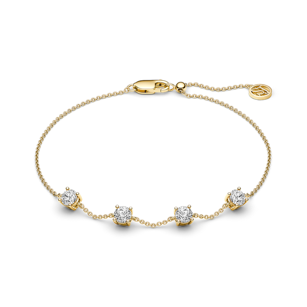 Sif Jakobs “Princess” Quattro CZ Station Bracelet | 18KT Gold Plated Sterling Silver | Barnes Jewelers Goldsboro NC Barnes Jewelers Goldsboro, NC