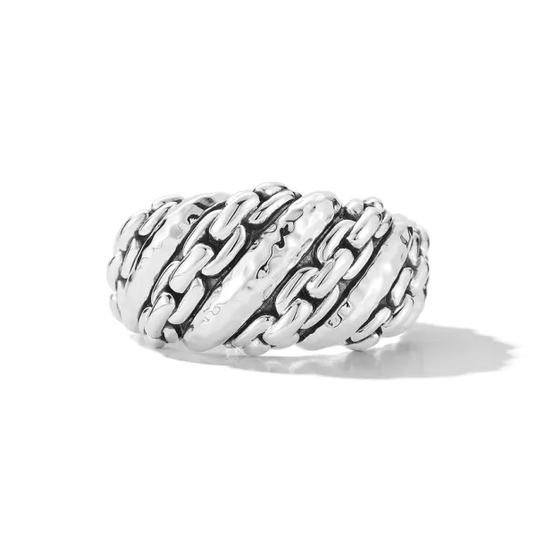 JAI Origin Chain Link & Hammered Alternating Ring | Sterling Silver | Barnes Jewelers Goldsboro NC Barnes Jewelers Goldsboro, NC